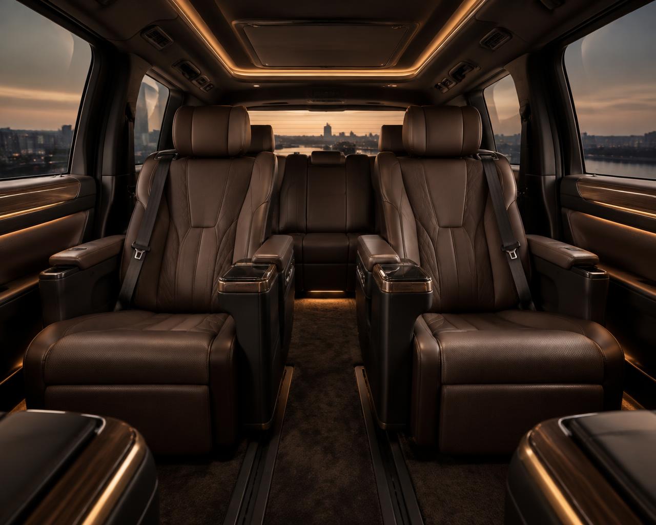 Luxury Vellfire cabin with premium captain seats